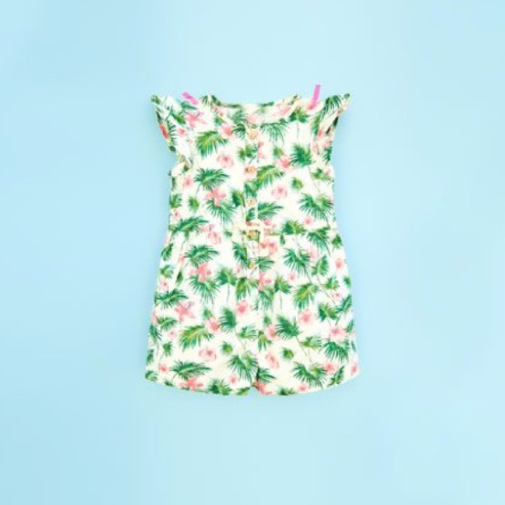 Zara Kids. Flowers and Palm Trees Jumpsuit. 2-3 y